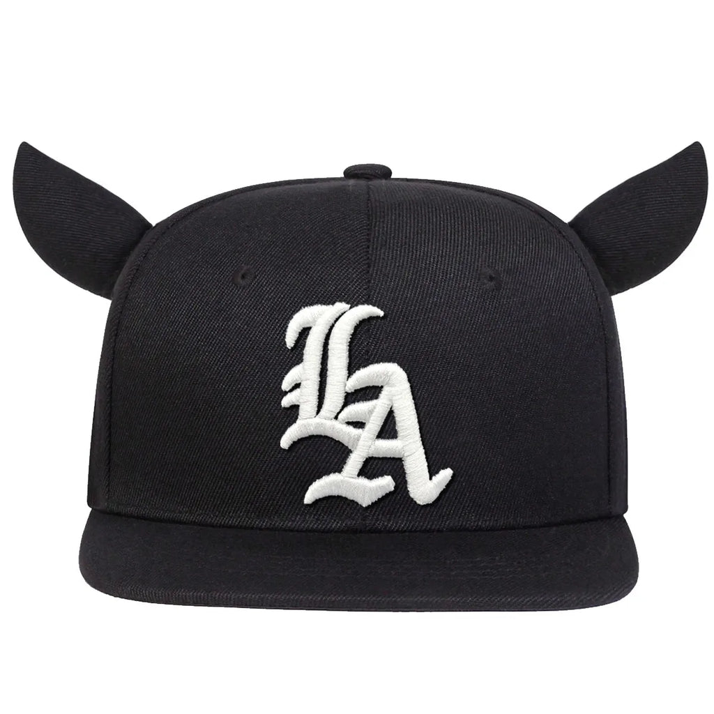 Unisex Personality Letter Embroidery Ox Horn Hip-hop Hats Outdoor Adjustable Casual Baseball Caps Sunscreen Hat