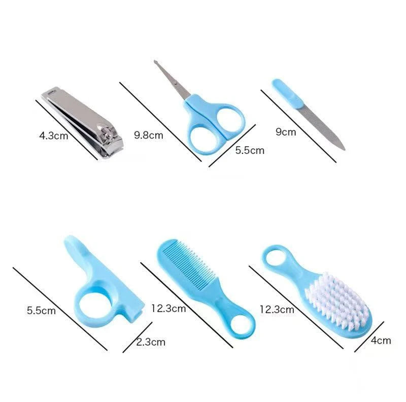 6pcs/Set Baby Cleaning Kit Care Product Set For Nails And Hair, Including Beauty Brush Comb And Nail Clipper Set For Home Use