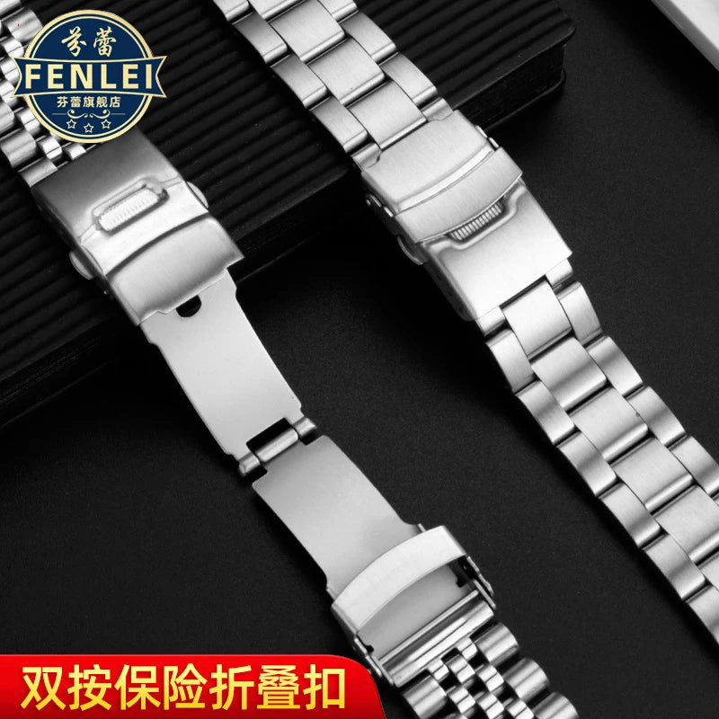 For Seiko No.5 Solid Stainless Steel Band 20mm 22mm Men's Sports Strap SKX007 SKX009 SRPD63K1 SKX175 Jubilee Curved End Bracelet