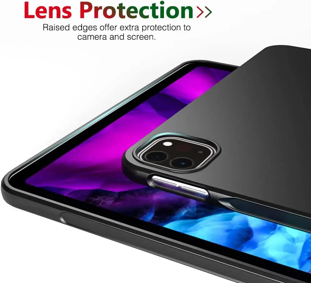 For iPad Pro 11 inch Tablet Case 2018 2020 2021 2022 Slim Design Soft Silicone Protective Black Cover for iPad A1980 A2230 A2460