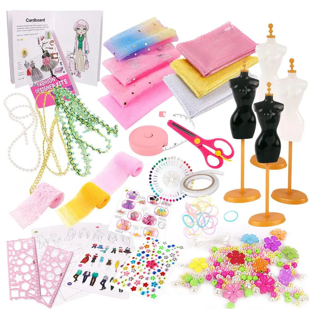 Children's Clothing Design DIY Handmade Material Kit Doll Clothes Sewing Kit For Kids Girls Fashion Designer DIY Handmade T U7R7