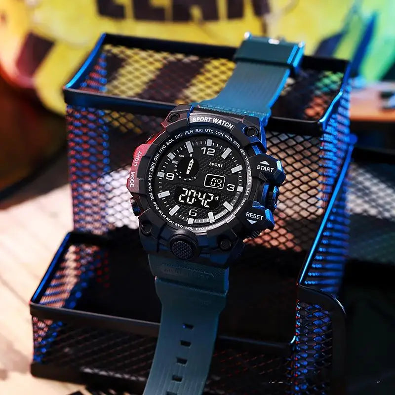 Sports Watch Men's LED Digital Watches Multifunction Military Clock Big Dial Waterproof Fitness Electronic Watch For Man