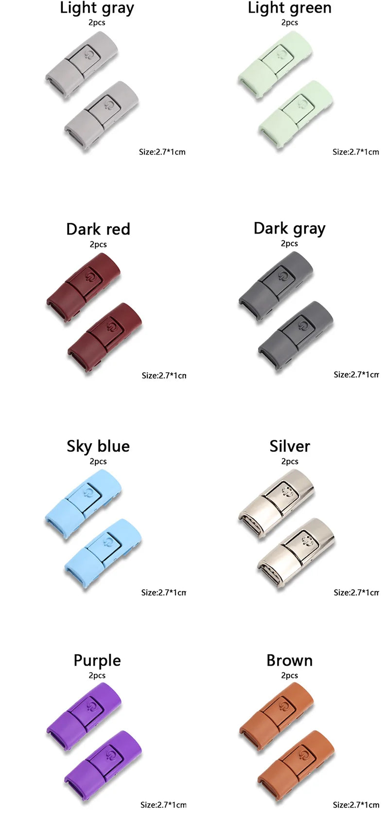 New Colorful Metal Shoelace Clip Press buckle Shoelaces Press Lock Shoes Accessories AF1 Sneakers Kits Metal Laces Tip