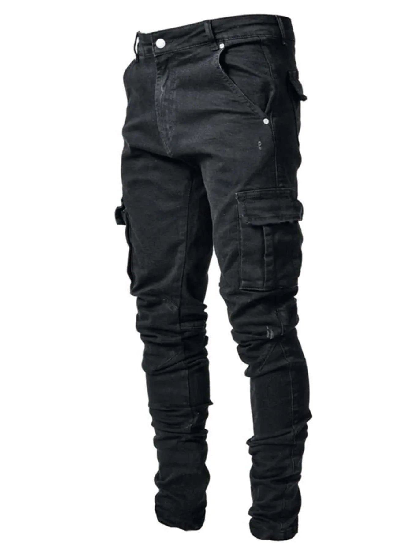 Kakan - High-end Slim Elastic Multi-pocket Leg Jeans, New Skinny Jeans K016-MGD8 In Europe and America