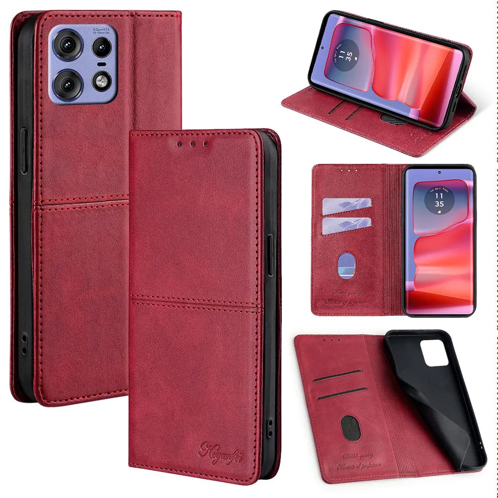 Luxury Magnetic Leather Flip Mobile Phone Case for Motorola Edge 50S 50 Pro 50 Fusion Edge 5G 2024 Protect Cover Coque