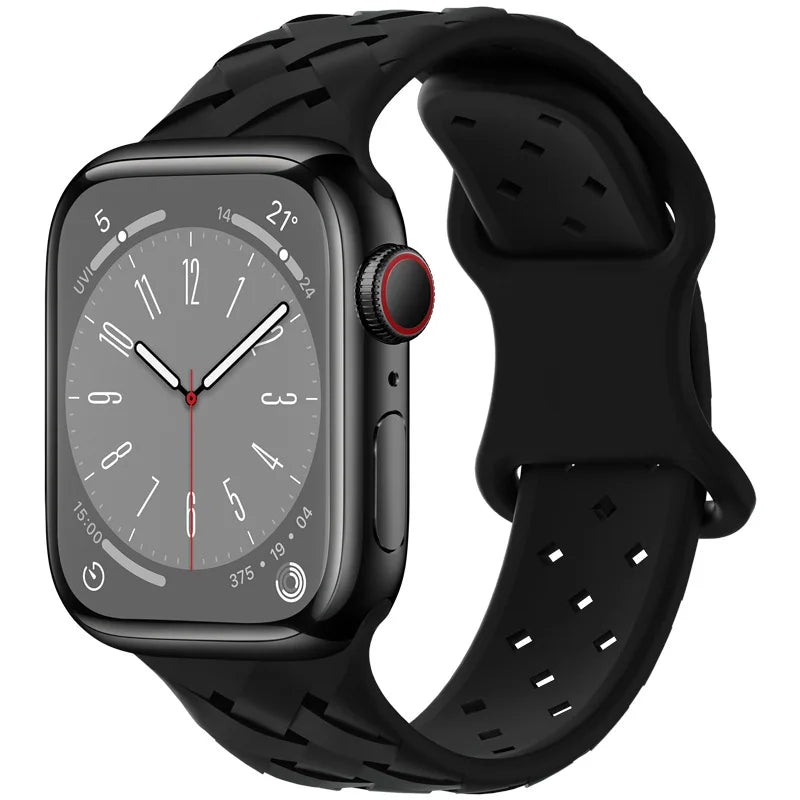Woven Loop Silicone Strap for Apple Watch Band Ultra 49mm 44mm 40mm 45mm 42mm Sport Bracelet for IWatch Series 8 7 6 5 4 3 2 1
