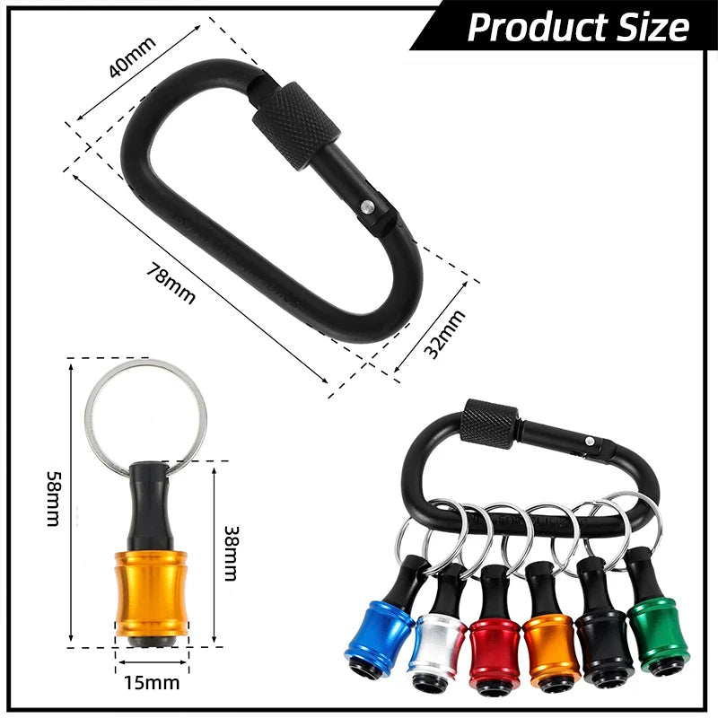 Screwdriver Bit Holder 1/4 Inch Hex Shank Extension Bar Quick Change Aluminum Alloy Keychains Drill Screw Adapter Hand Tools