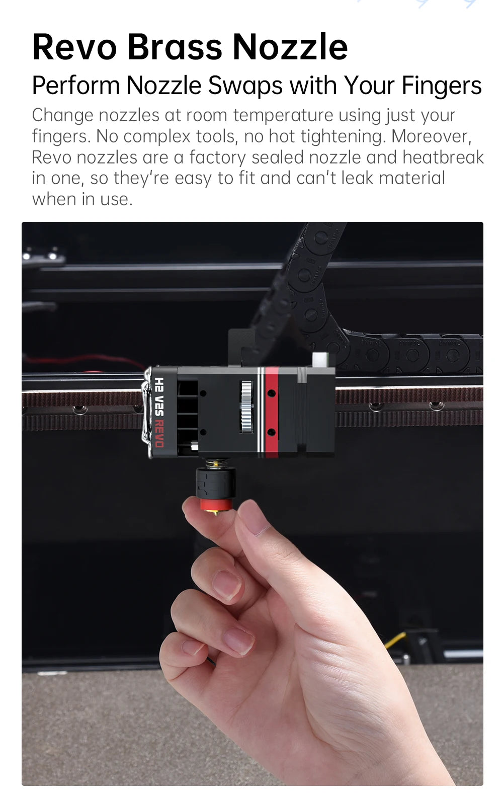 BIQU E3D H2 V2S REVO 3D Extruder 24V Dual Gear Revo Brass Nozzle Heater Core Max 300°C Light for Ender 3 BX Voron V0 3D Printer