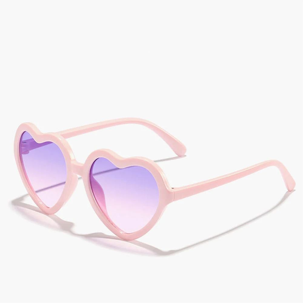 Stylish Kids Heart Sunglasses Large Frame Cute Eyewear For Boys Girls Baby Toddler 0-12 Years UV400 Protection Outdoor Shades