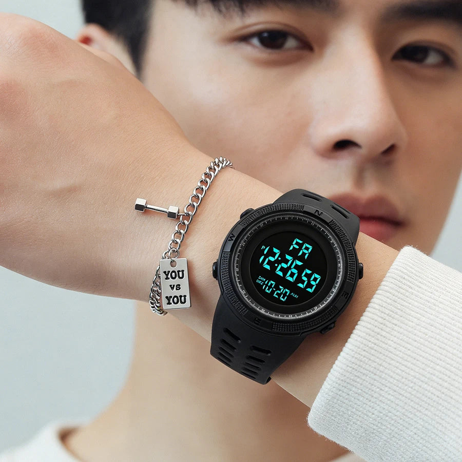 Men's Watch Sports Digital Watches for Man Big Dial Luminous Waterproof Alarm Clock Multifunction Military Electronic Wristwatch