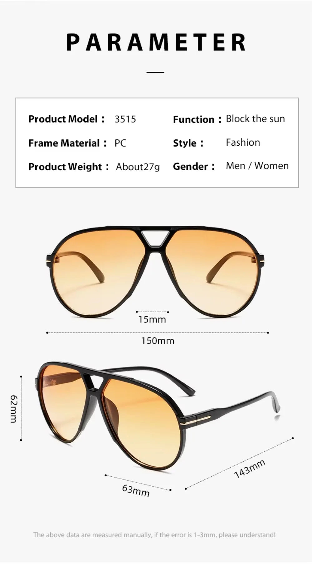 3515 Designer Inspired Sunglasses Men Women Vintage Oversized Pilot Sun Glasses Retro Gafas Lentes De Sol Hombre Mujer 411210