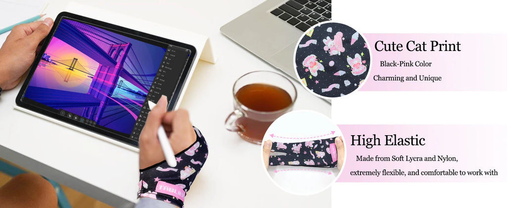 Three-layer Non-slip Glove for iPad/Graphics Drawing Tablet HUION /WACOM/XP-PEN, Drawing Glove for sketching Paiting Art Student