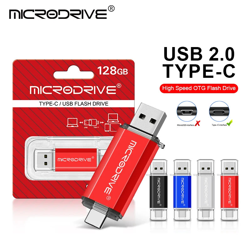 OTG  type c USB Flash drive cle Real capacity 8GB 16GB 32GB 64GB 128GB USB MICRO pendrive for smart phone