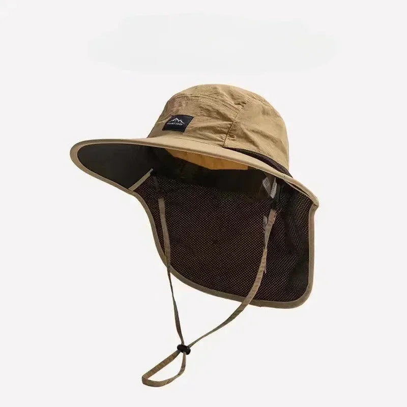 Caps Summer Wide Brim Bucket Neck Protection Unisex Quick-drying Panama Sunscreen Visor Hats for Fishing Hiking Outdoor