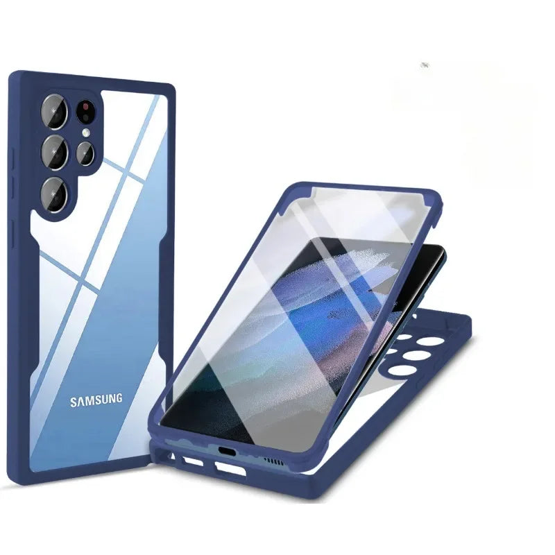 360 Clear Phone Case for Samsung Galaxy S24 S22 S25 Ultra Plus S23 FE A05S A54 A16 A06 A36 A56 A26 creen Full Protection Cover