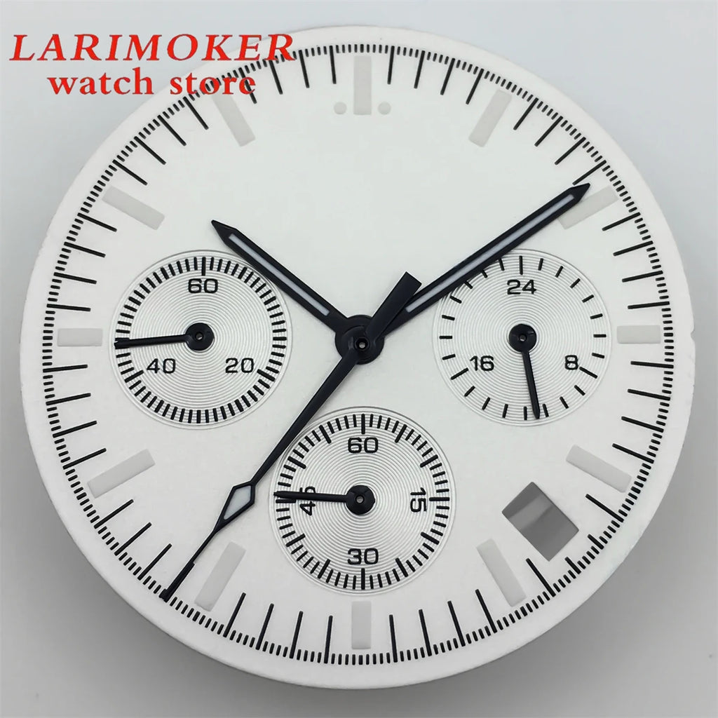BLIGER 31.5mm 6-pin dial quartz movement Watch dial with VK63 Watch hands C3 green glow-in-the-dark with VK63 movement
