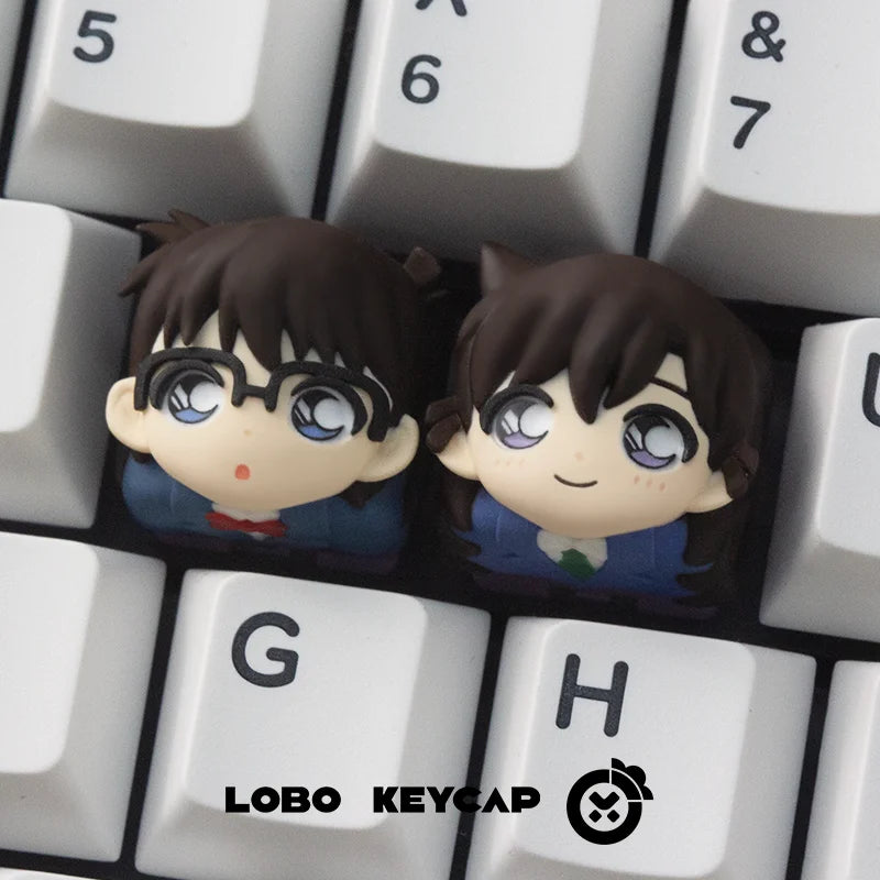 Detective Conan Anime Theme Keycaps 1pcs Conan Mouri Ran Anita Hailey Character Keycaps Personality Resin Mechanical Keycaps ESC