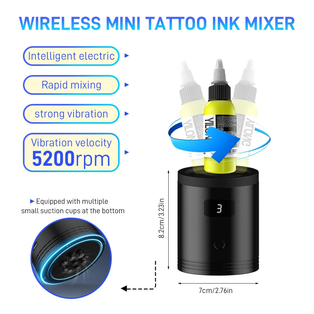 Mini Vortex Mixer Nails Polish Shaker Tattoo Pigment Ink Stirrer with Non-slip Base for Stir quickly Tattoo Ink