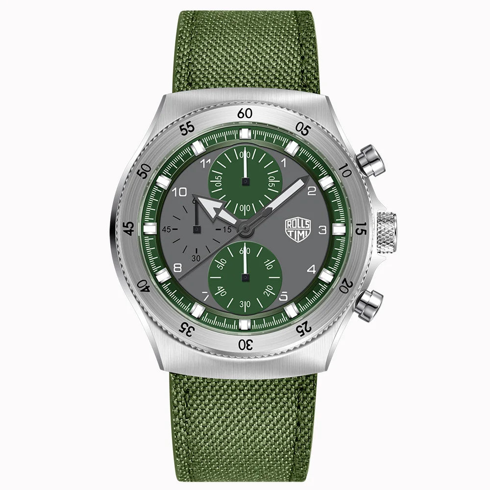2026 RollsTimi new men's watch luxury men's quartz watch waterproof high-end men's sports chronograph VD55 stainless steel watch