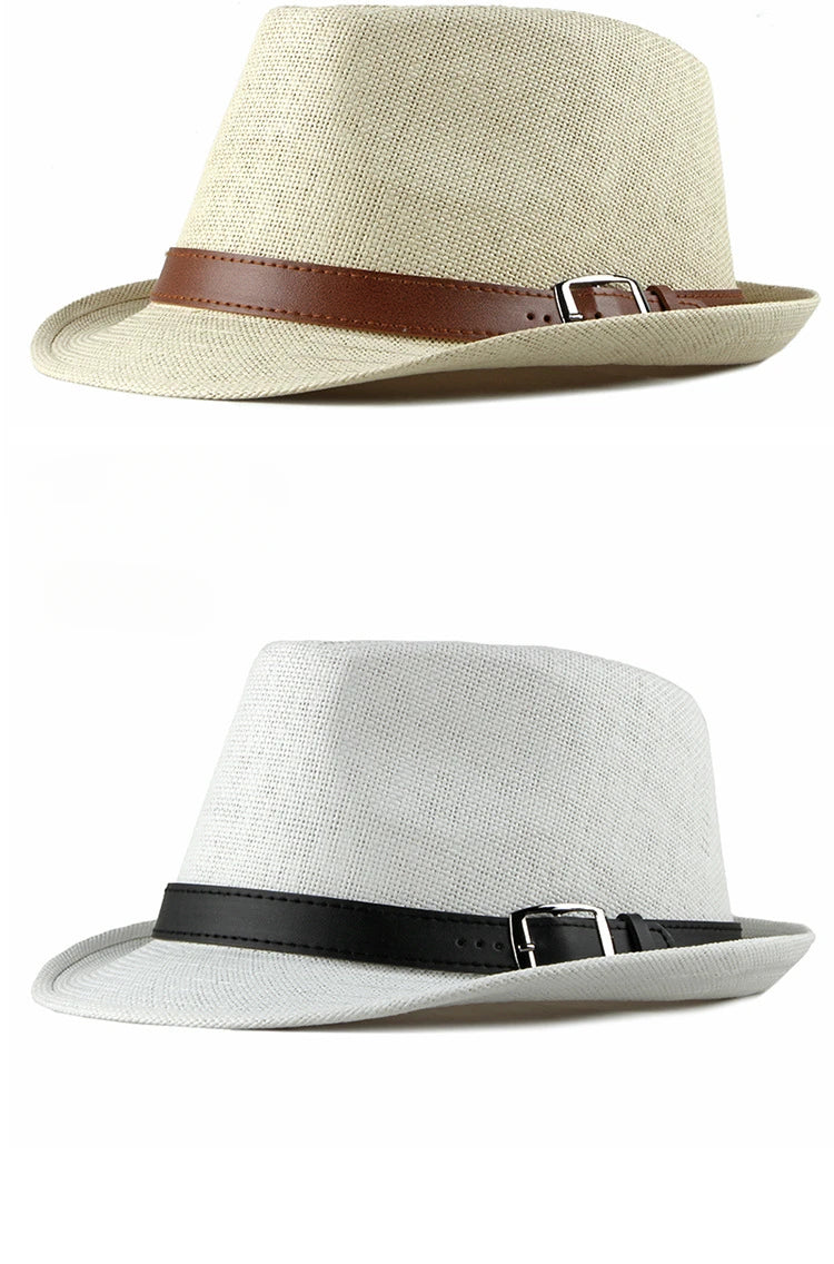 Summer Straw Hat Male Korean Fashion Hat Female Sun Visor British Retro Gentleman Jazz Hat