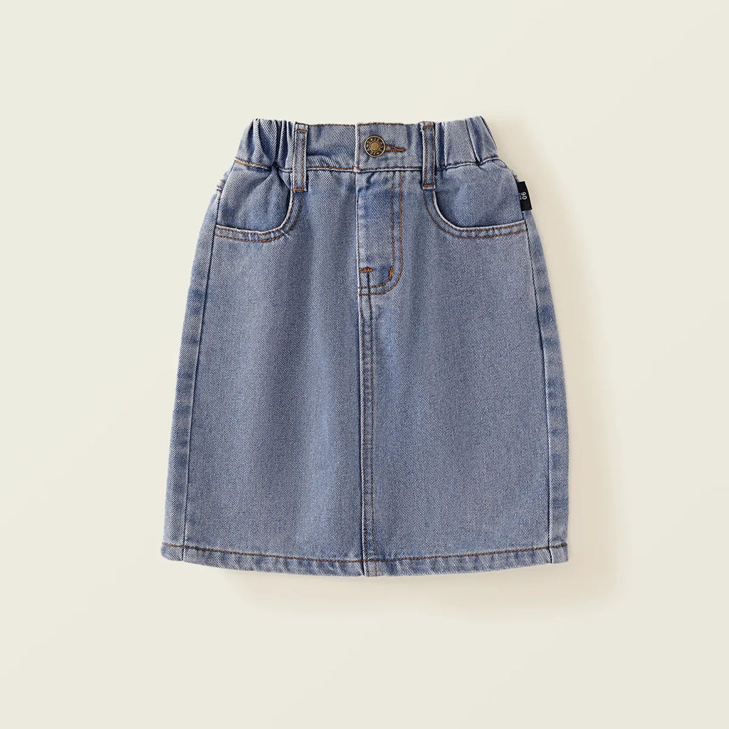 2025 Spring/Summer New Arrival Girls' Denim Pencil Skirt, Soft Washed Korean Style Baby Girl High-Waisted Skirt