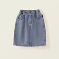 2025 Spring/Summer New Arrival Girls' Denim Pencil Skirt, Soft Washed Korean Style Baby Girl High-Waisted Skirt