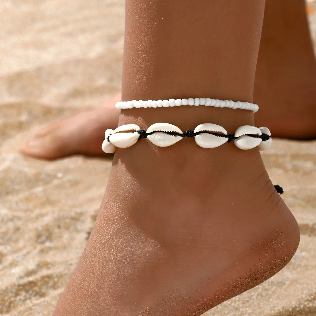 Best Sellers! Summer beach vacation handmade woven shell foot decoration