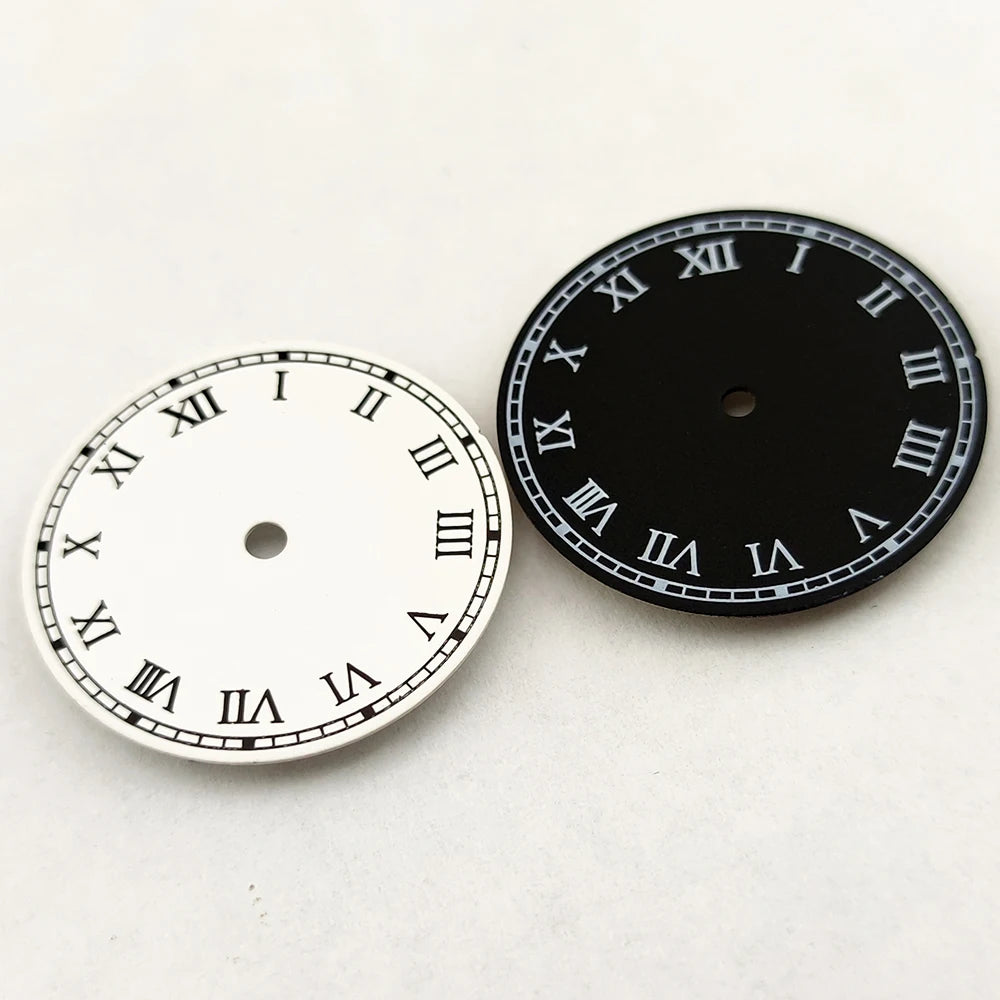 NH35 dial Matte Dial 28.5mm Dial Matte black/white for NH35 movement Black White Dial watch accessories