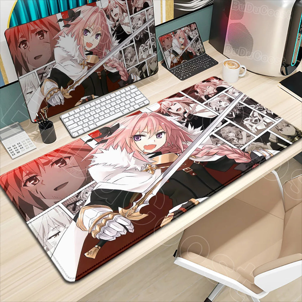 Astolfo Mousepad HD Print Anime Girl Computer Gamer Locking Edge Non-slip Rubber Mouse Pad Keyboard PC Desk Pad Table Decoration