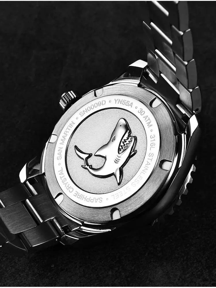 San Martin 40mm Enamel Dial YN55 Men Diver's Automatic Mechanical Watch 3H Date BGW-X1 30Bar Waterproof Montre Homme SN0009D
