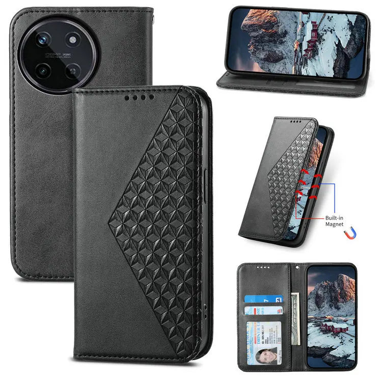 For Realme 15 12 13 14 Pro Plus 5G Book Case Magnet Leather Texture Wallet Funda Realme15 Phone Realmi 14 Pro+ 14X Flip Cover