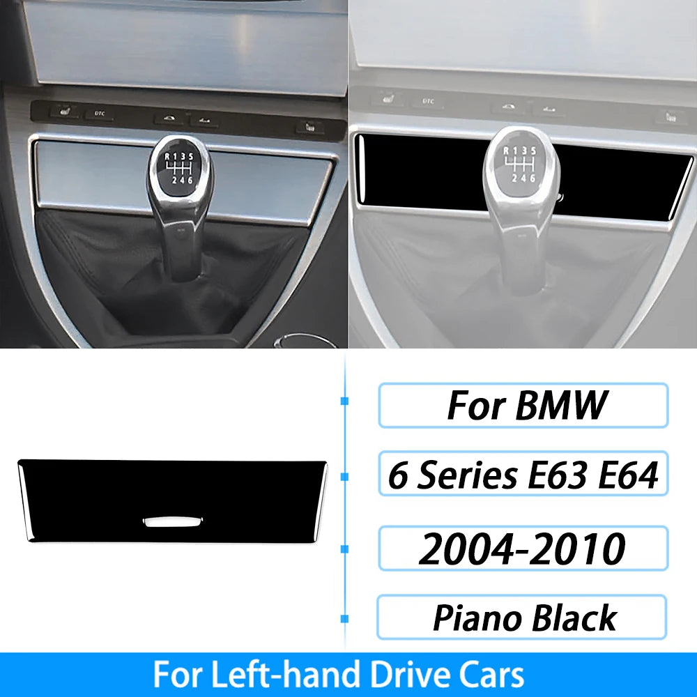 For BMW M6 6 Series E63 E64 2004-2010 Piano Black Gear Shift Air Outlet Window Lift Panel Set Car Interior Accessories Sticker