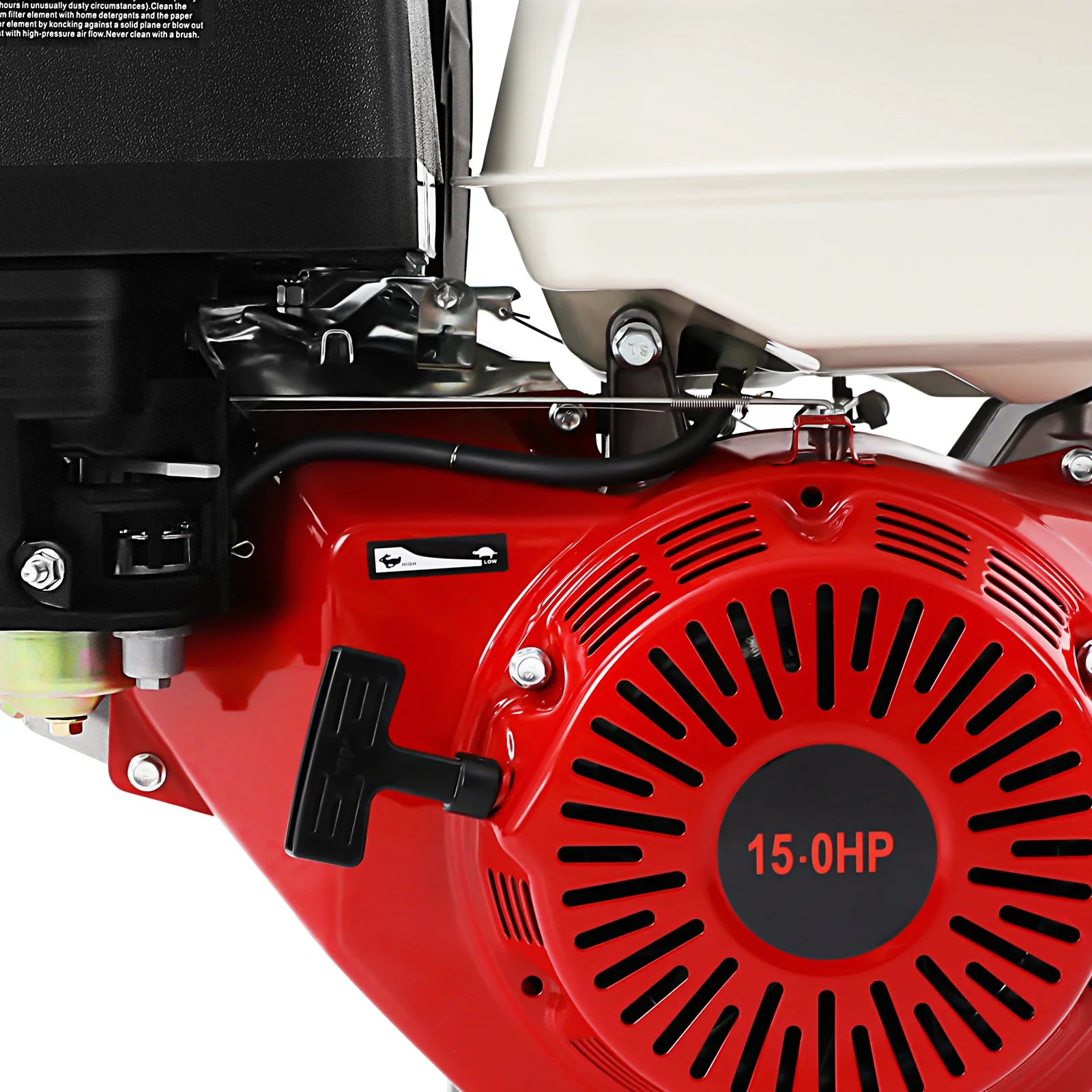 9700W 15HP 420CC Gasoline Engine 4 Stroke Gas Motor Low Noise Air Cooling 3600r/min 1.72Gal Large Fuel Tank