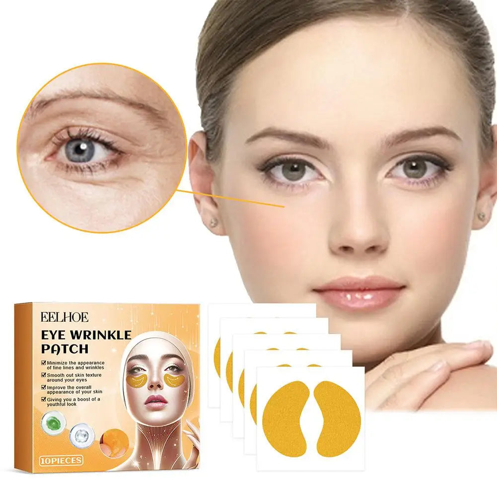 10pcs/box Forehead Wrinkle Patch Lightening Forehead Wrinkle Gel Patch Hydrolyzed Collagen Firming Mask Facial Skincare Stickers