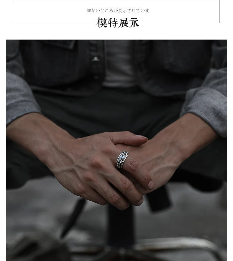Best Sellers! S925 Thai Silver, Horus Eye Retro Ring