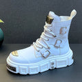 New Arrival Men Fashion Casual Metal Short Boots Spring Autumn Luxury Designer Youth Trending High Top Thick Bottom Sneakers