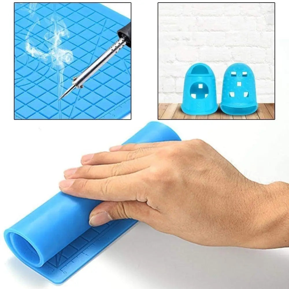3D Printing Drawing Pen Silicone Design Pad with Basic Stencil Comes with 2 Silicone Finger Cots Excellent 3D Pen Drawing Tool