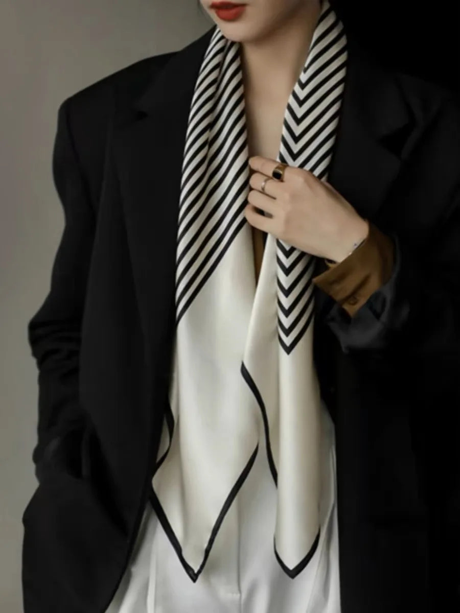 2026 new 90cm new striped women's professional square headscarf travel sunscreen scarf unique and chic accessories