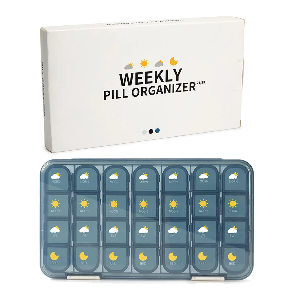 21/28Grid Pill Box Large Capacity Pill Box Pill Medicine Storage Pill Box Weekly Vitamin Organizer Pastillero Moisture Resistant
