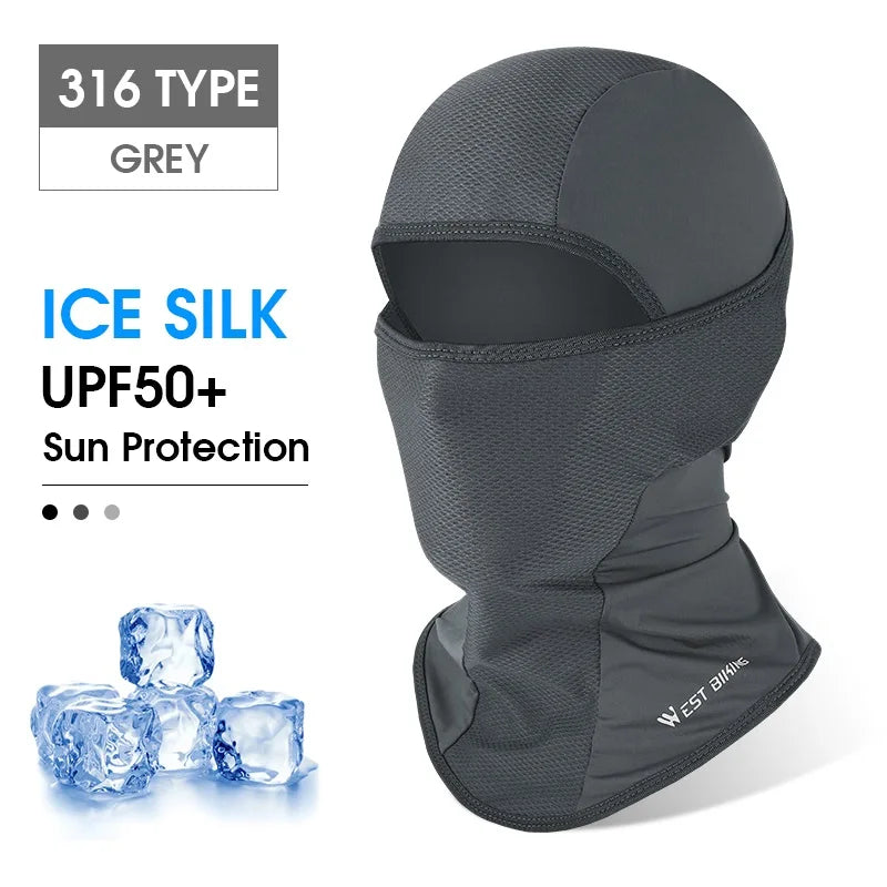 WEST BIKING Summer Cycling Face Mask Cool Breathable Sports Balaclava Men Women Bicycle Motorcycle Sun UV Protection Cycling Cap