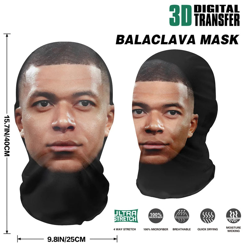 New 3D Printed  Kanye Mask Elastic Mesh Full Face Mask for Unisex Cosplay Headwear Party Simulation Balaclava Hat Headgear Props