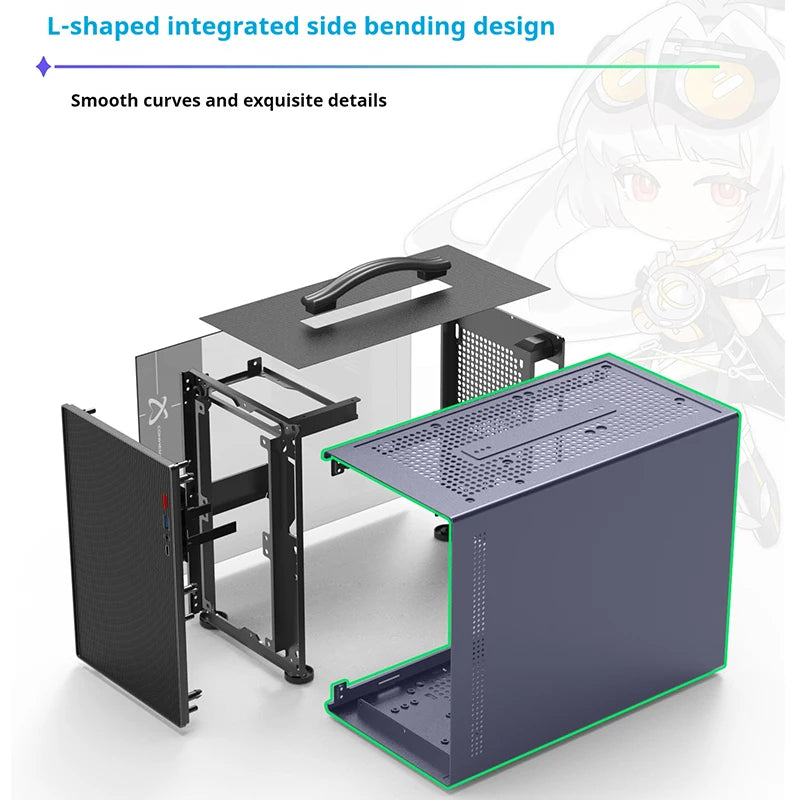 Power train X-Gamerx M1 PC gaming case M-ATX glass side-transparent portable mini computer case ATX SFX Power supply