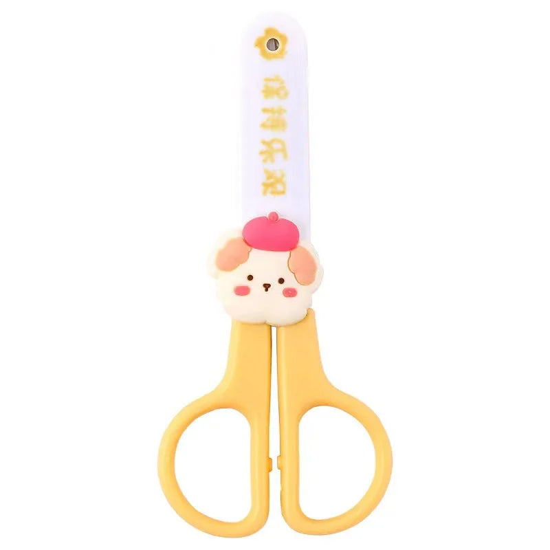 Office School Supplies Cartoon Scissors Primary School Students Safety Stationery Small Creative Cute Round Head Handmade Lovely