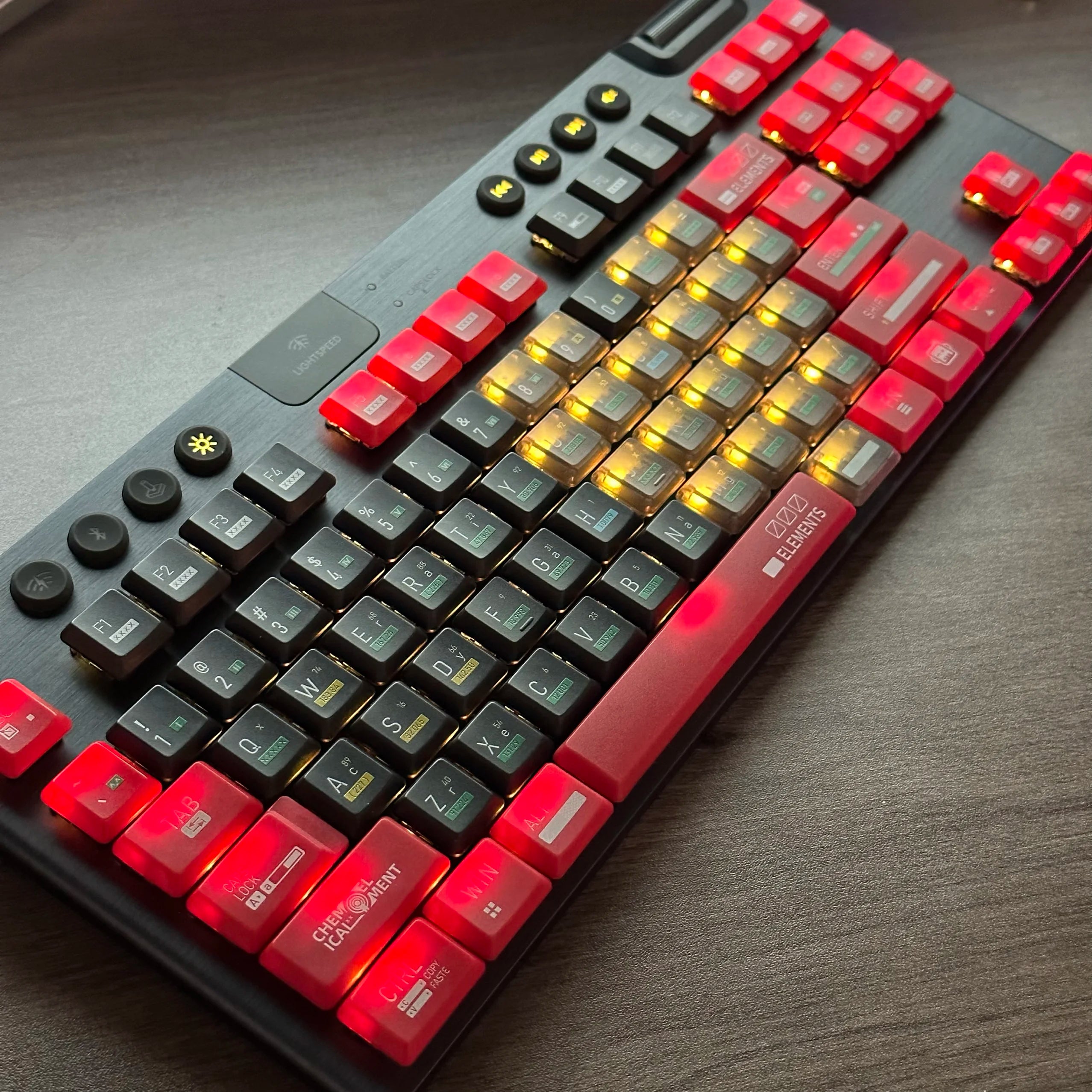 Chemical Element Keycaps,PC+PBT Custom Heart TP Keycap Set Suitable for Logitech G915/G815 Mechanical Keyboard,Only Keycaps