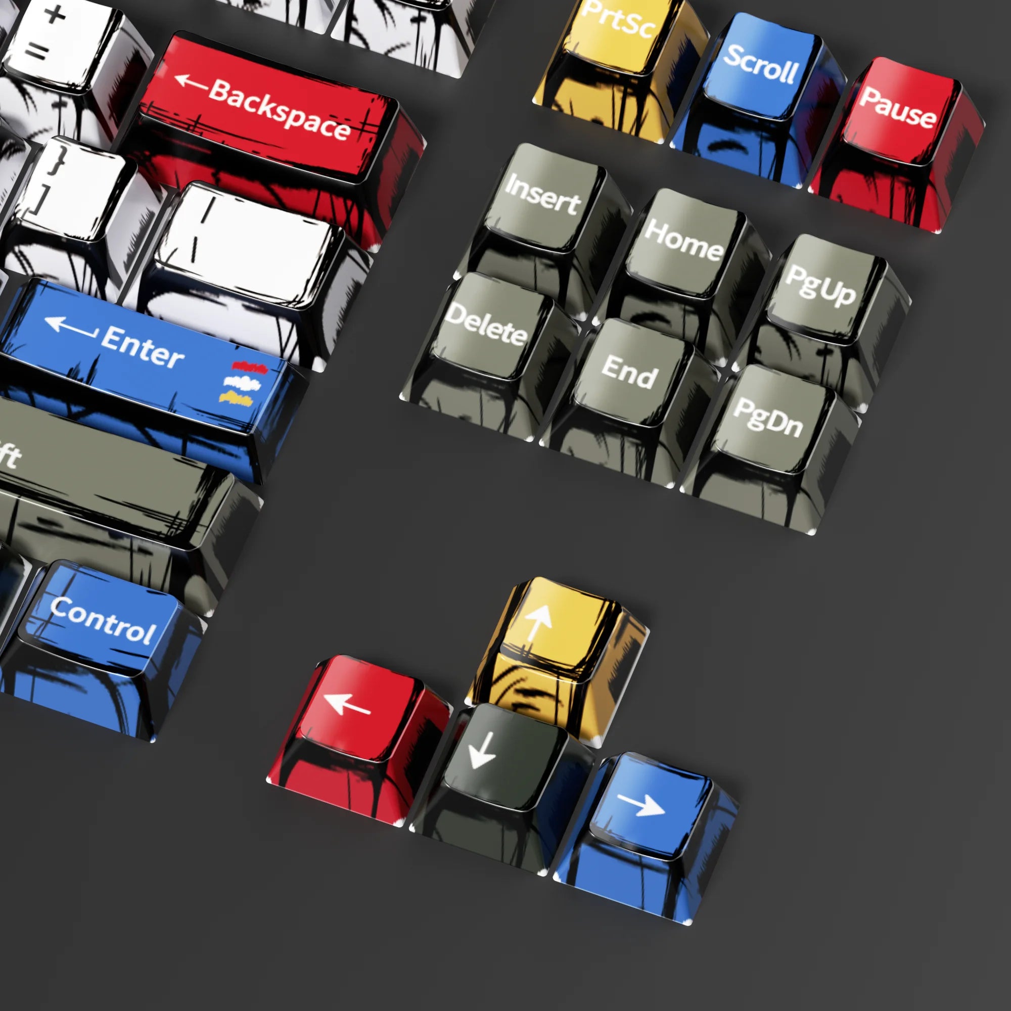 Cartoon Style Thermal Sublimation Mixed-Color Keycaps Full-Size 109-Key Mechanical Keycaps Decorative Keycaps