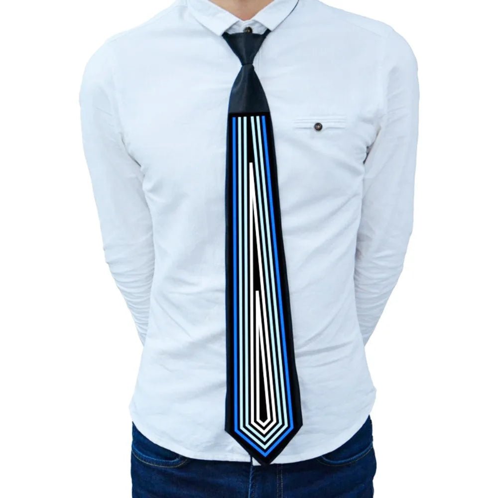 Apparel Accessories Rainbow LED Light Tie Adjustable Neon Flashing Glow Rave Party Necktie Narrow Hip-hop Luminous Cravat Street