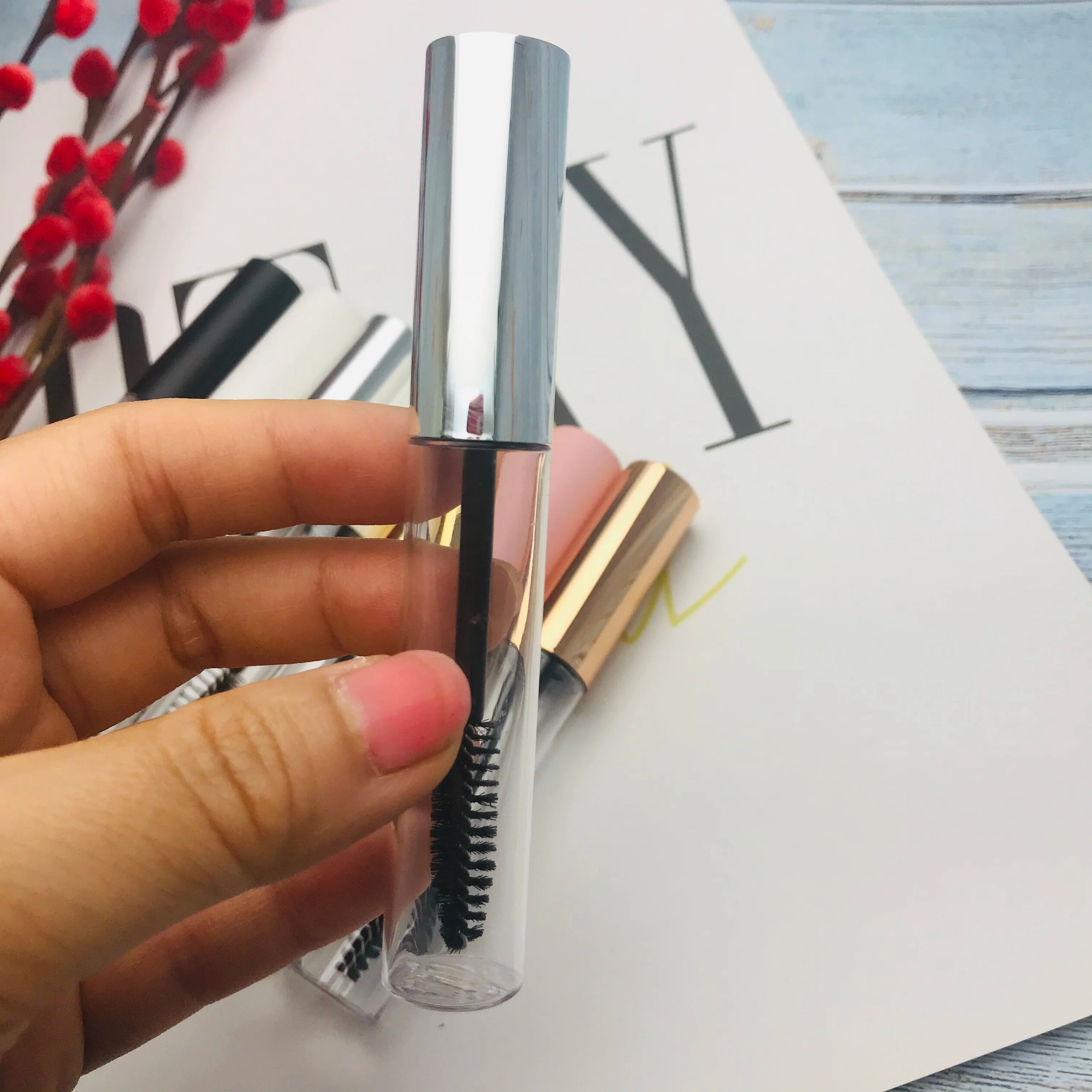 10ml Lip Gloss Tubes Empty mascara bottle Clear Plastic DIY Refillable cosmetic packing container