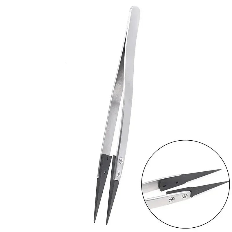 1PC Watch Hands Installation Work Tweezers Straight Elbow Handle Stainless Antistatic Plastic Tweezers ESD-259 ESD-259A ESD-7A