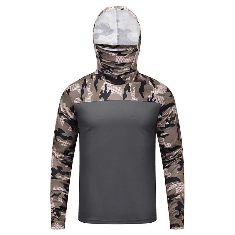 Summer Men's and Women's Sunscreen Fishing Clothes Loose big Size Thin Casual Quick Drying Ice Silk Camouflage Sunscreen Jacket