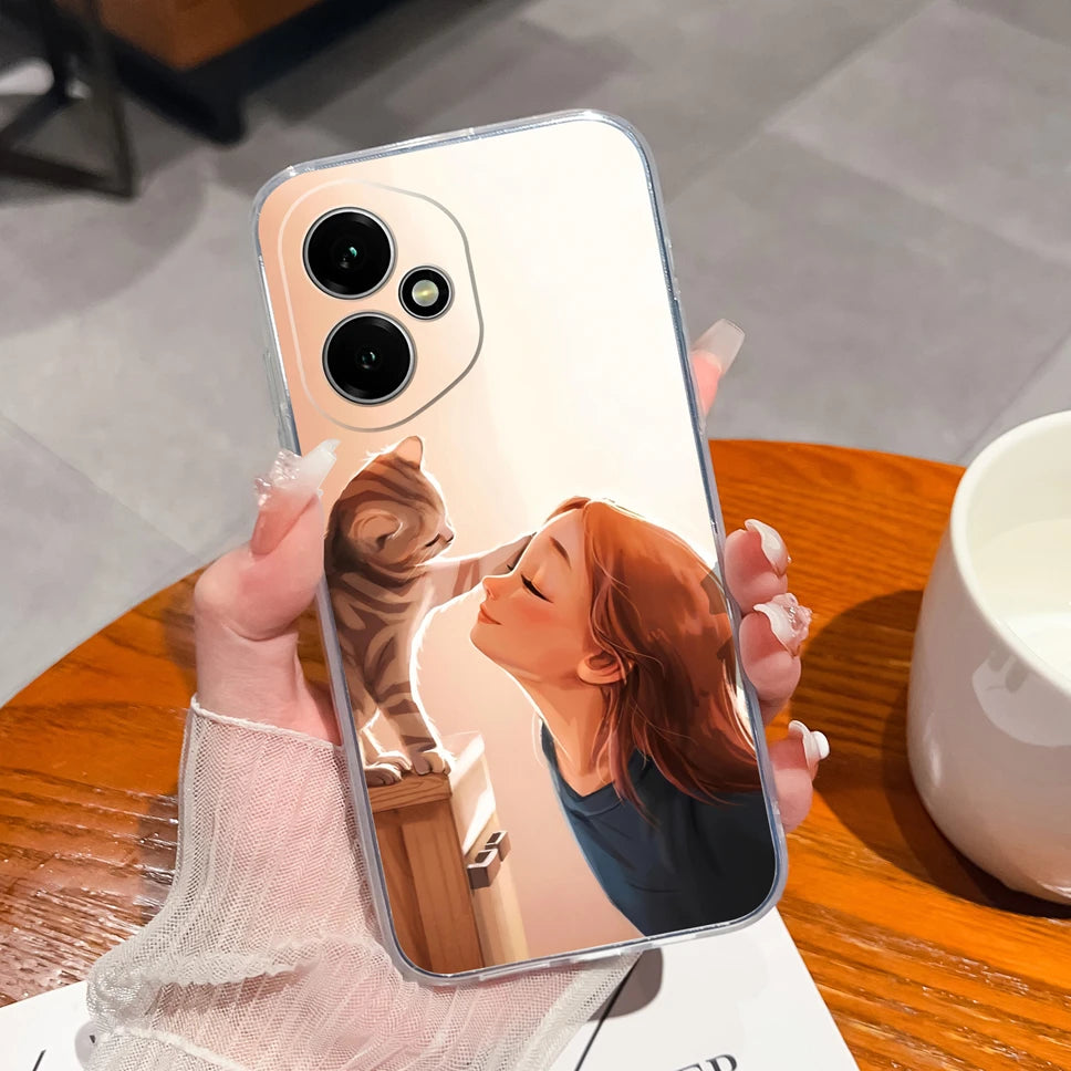 For Honor 400 Pro 5G Case Cute Astronaut Transparent TPU Soft Silicone Phone Back Cover For Honor 400Pro High Quality Funda Capa